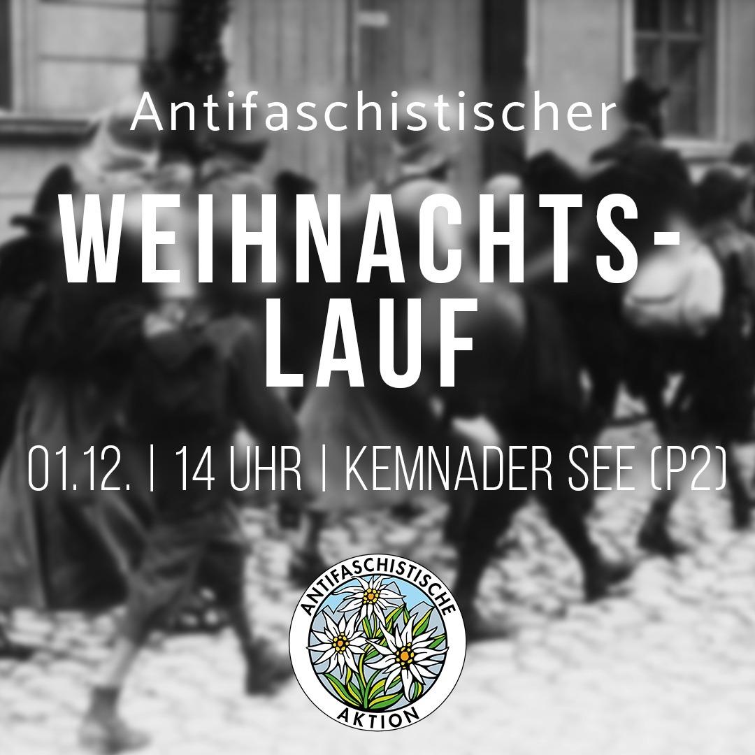 Antifaschistiscvher Weihnachtslauf, 1. Dezember 2024, 14:00 Uhr, Kemnader See, Parkplatz P2